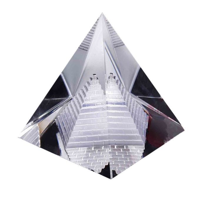 Artificial Egyptian Clear K9 Crystal Quartz Pyramid Home Desk Decoration