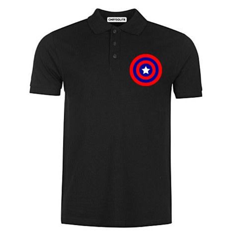 Captain Badge Polo T-shirt - Black