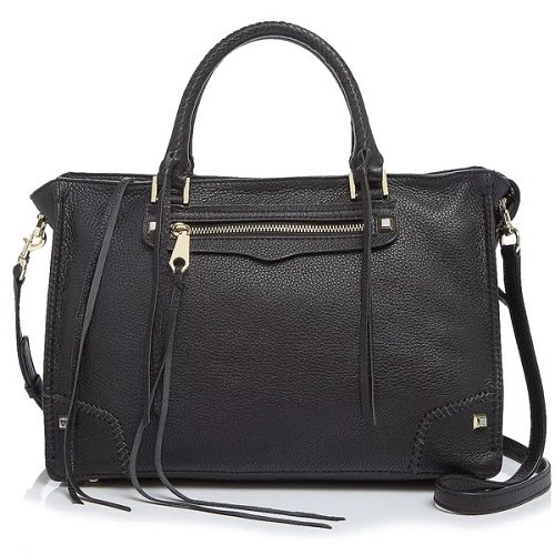 Handbag - Regan Satchel Tote Leather Bag Black