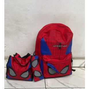 3 In 1 16" Spiderman School Bag  - Red