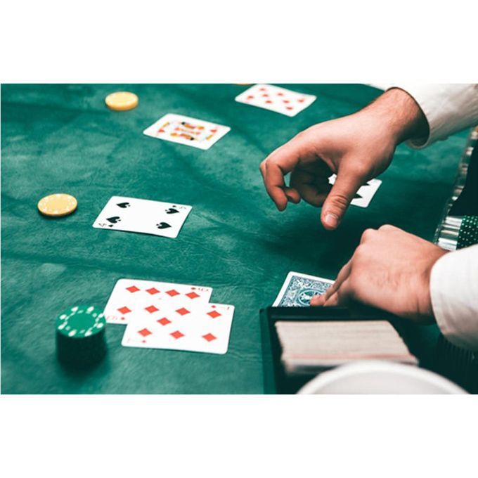 Poker Table Layout Tabletop Mat 10-Player 180x90cm Casino Craps Green