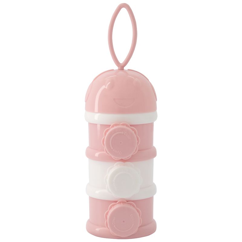 Milk Formula Triple Stacking Portable Dispenser Pink