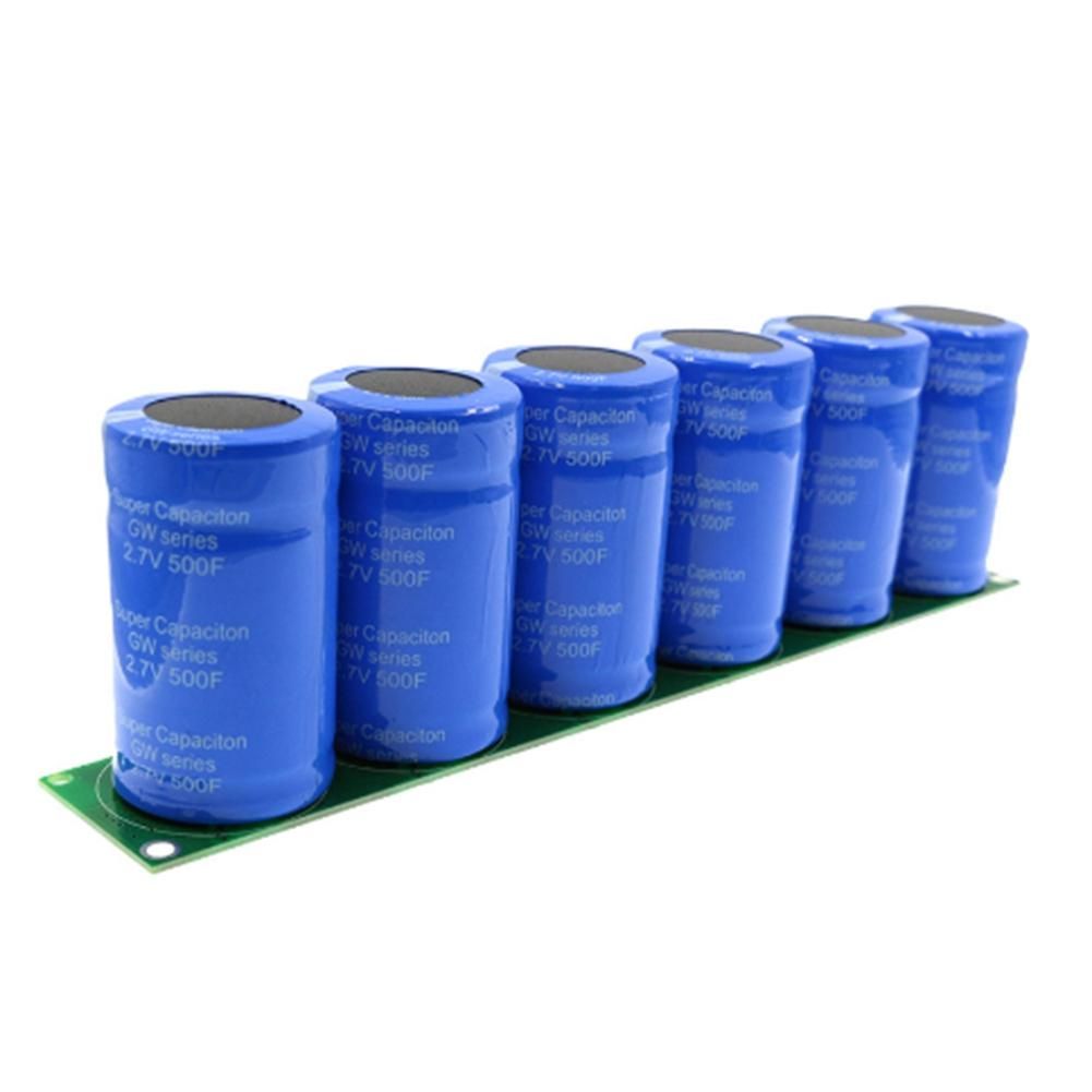 Super Capacitor 27V 500F Flat Angle Electrolytic Capacitor with Protection Board Single Row Ultracapacitor