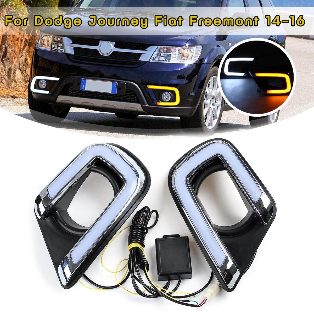 DRL Daytime Running Lights Turn Signals For Dodge Journey Freemont 14-16