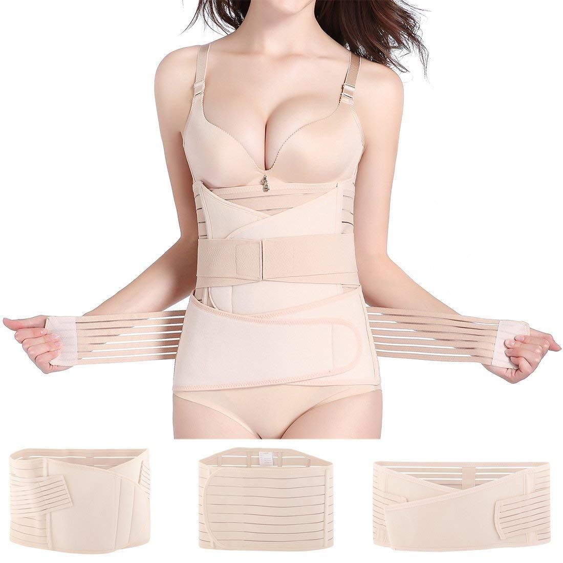 3 In 1 Postpartum Girdle Support Recovery Belly Wrap Postnatal C Section Belt