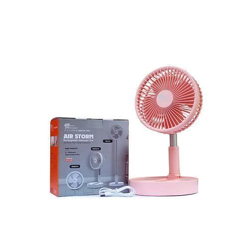 Foldable Rechargeable Telescopic Usb Fan - 6"  - Pink