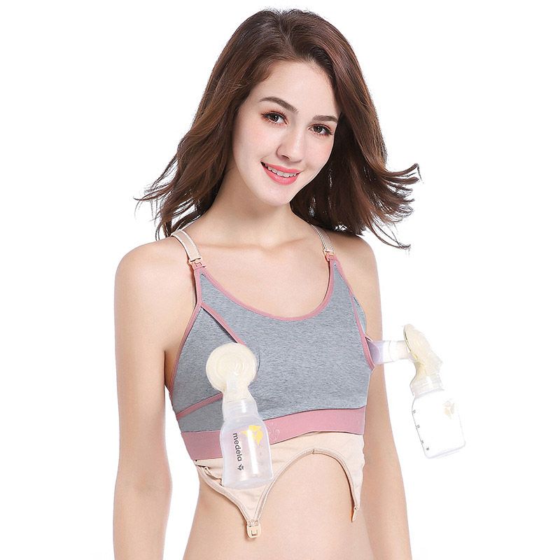 Women's Nursing Bras Hands Free Breast Feeding Pump Pumping Breastpump