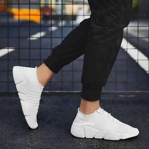 Men's Plain Running Shoes - White