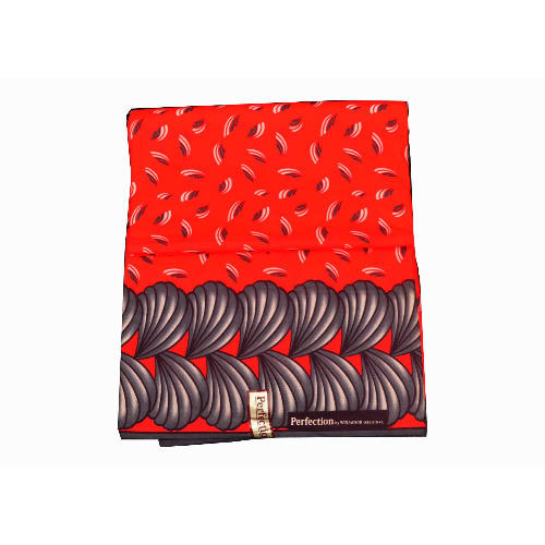 Red and Grey Ankara - 6 yards