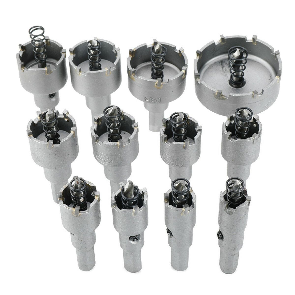 Drillpro 12pcs 15mm-50mm Hole Saw Cutter Alloy Drill Bit Set