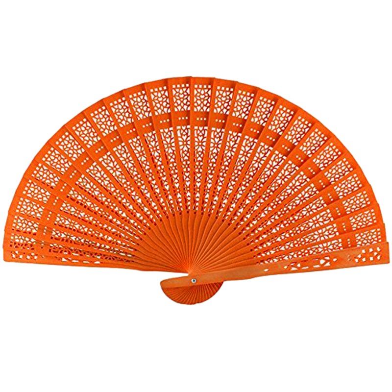 Flower 8 Pocket Wooden Inch Decor For Home Fan Japanese Original Party Hand Folding Bamboo Chinese Fan Decoration