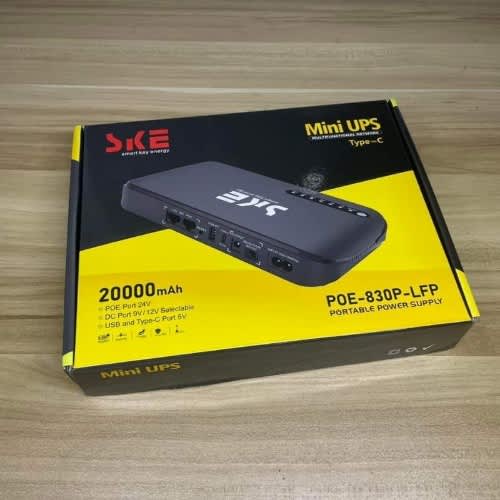 SKE POE-830 Mini DC UPS 20000mAh With Type-C For Networking And POE 24V
