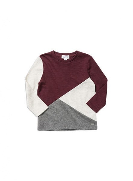 Long Sleeve Spliced Tee - Vineyard Wine