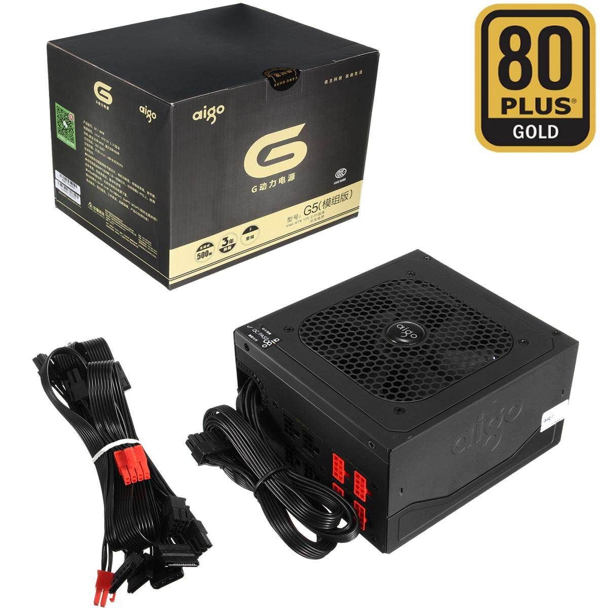 500W ATX 12V Alimentation Modulaire 80 Plus Certificated 12CM FAN Active PFC