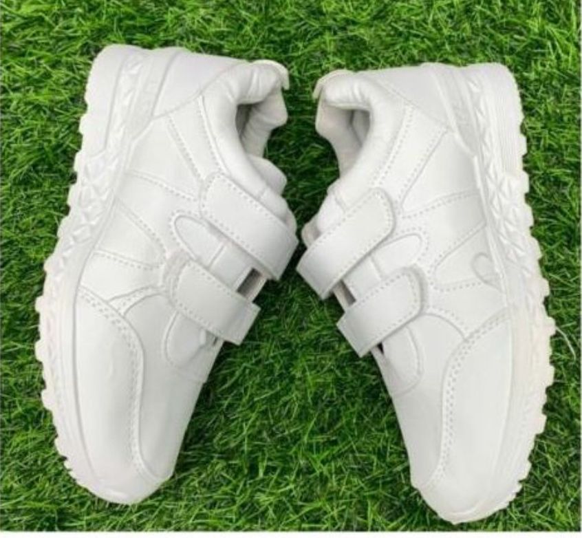 Children Unisex Canvass Back To School Shoe - White