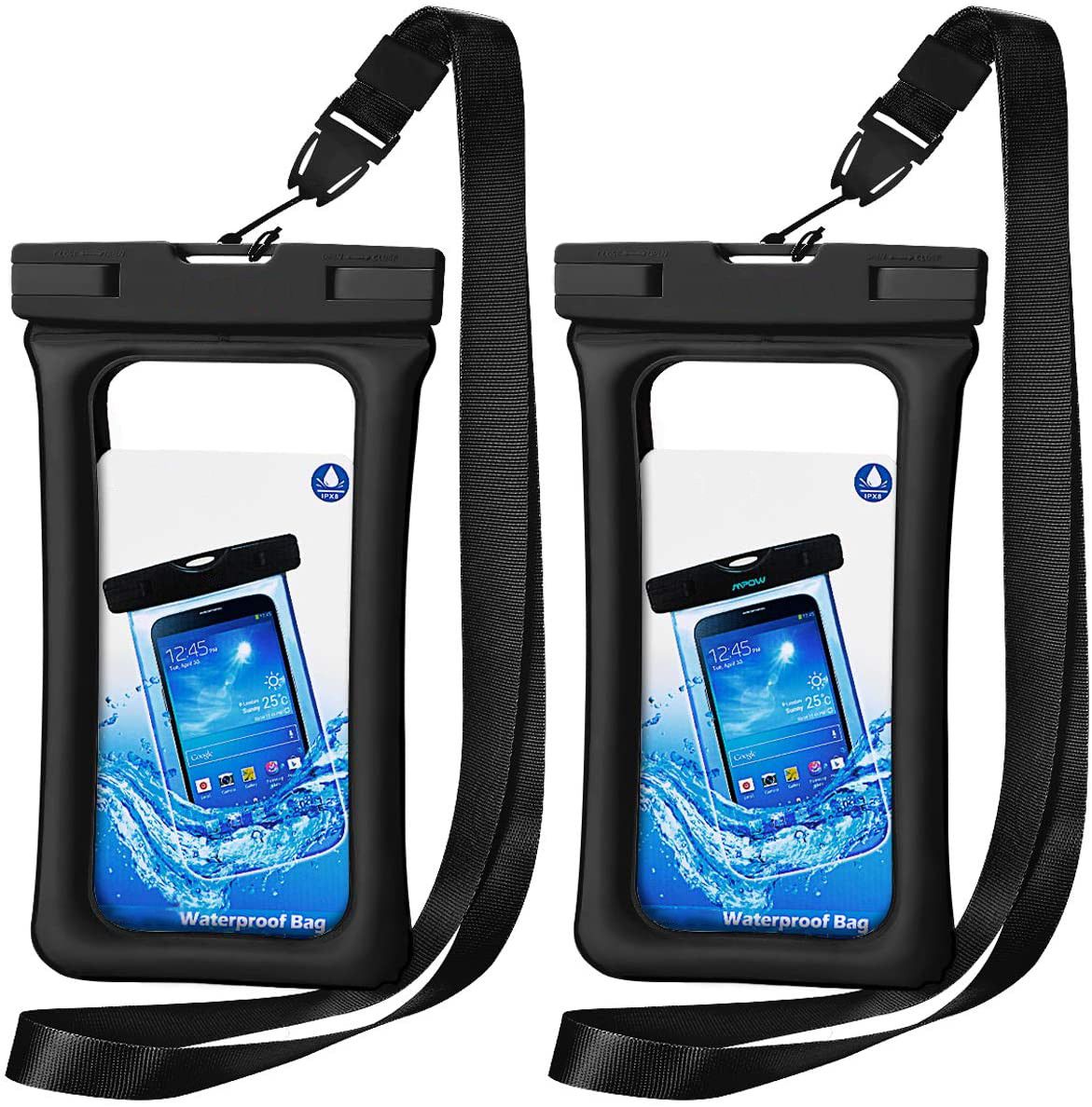 WATERPROOF UP TO 6.5" PHONE POUCH IPX8 DRY BAG 2PC