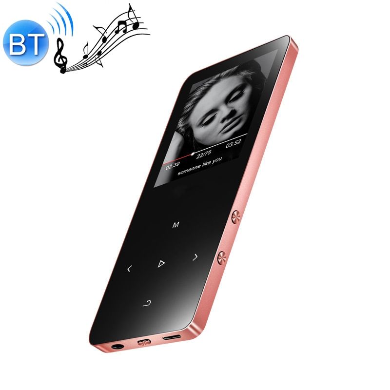 X2 1.8 Inch Touch Screen Bluetooth MP3 MP4 Music Player-Rose Gold