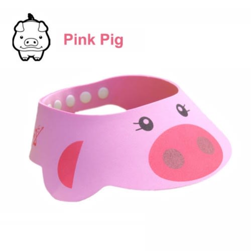 Adjustable Funny Cartoon Baby Shower Cap - Pink