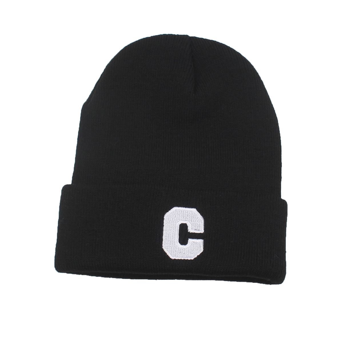 Men Women Winter Knitted Beanie Hat Letter Embroidery