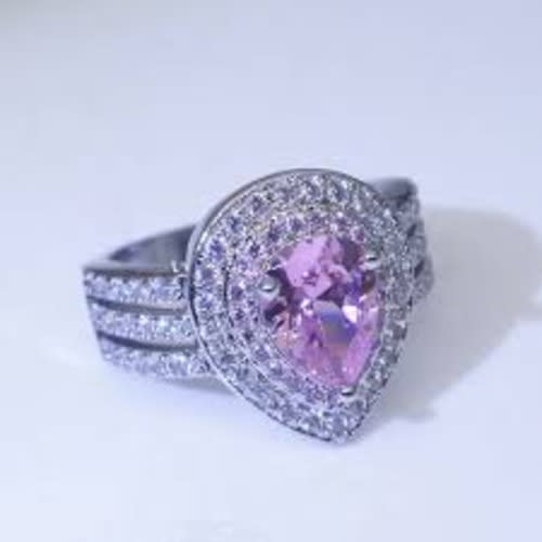 Cc Water Drop Cubic Zirconia 3 Layers Ring