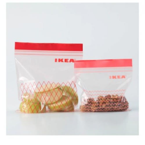 2 IN 1 Istad 60-piece Plastic Bags - Red