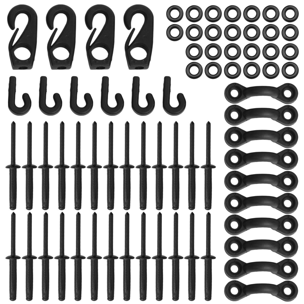 Kayak Bungee Deck Loops Kit Tie Down Pad Eye Deck Loops