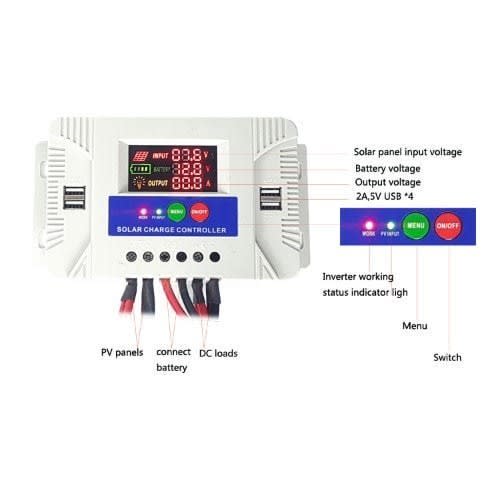 60a 12v To 48v Dc Auto Solar Charge Controller Pwm