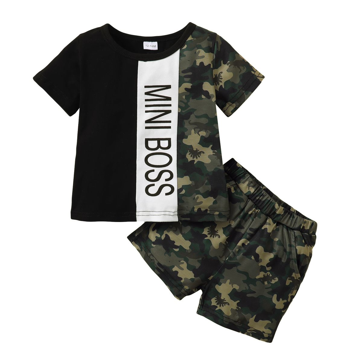 1-5 Years Kid Boy 2PCS Set/ MINI BOSS T-shirt+Shorts