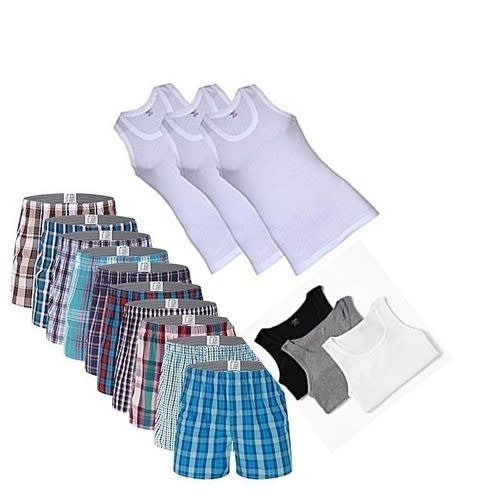 Underwears 12 sets - boxers & Singlets-  Multicolour