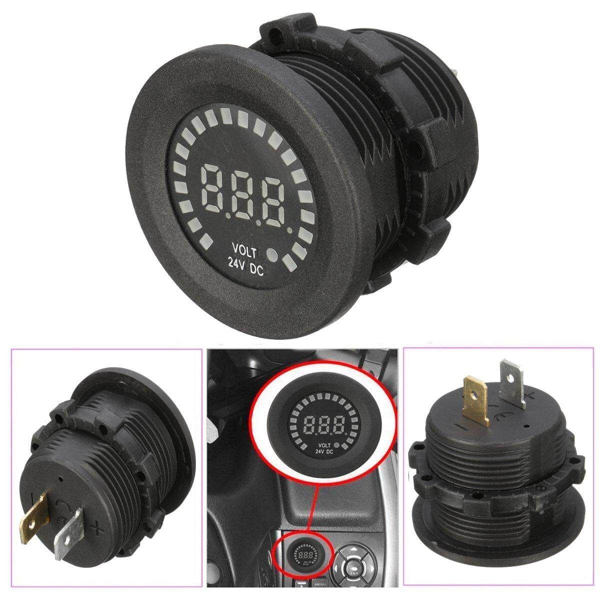 Socket Car Motorcycle LED Panel Digital Voltage Socket Meter Display Voltmeter 24V