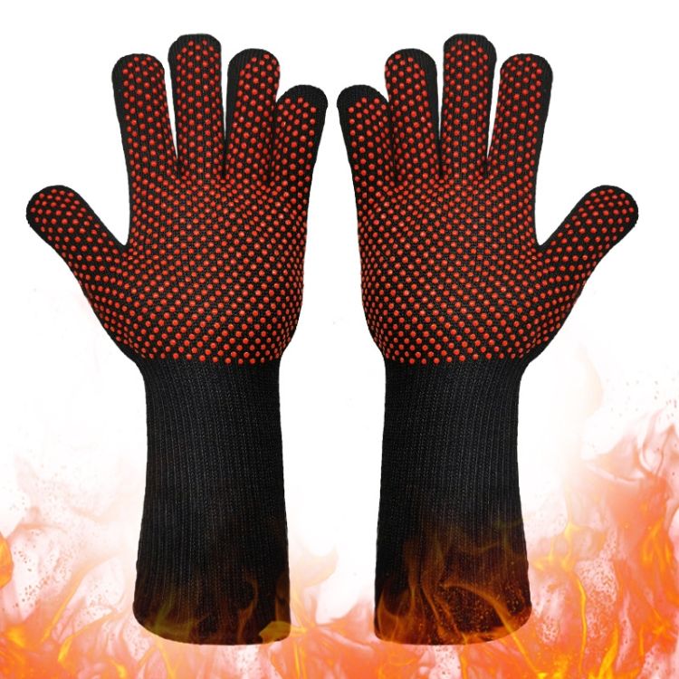 1pair High Temperature Resistant Silicone Barbecue Gloves