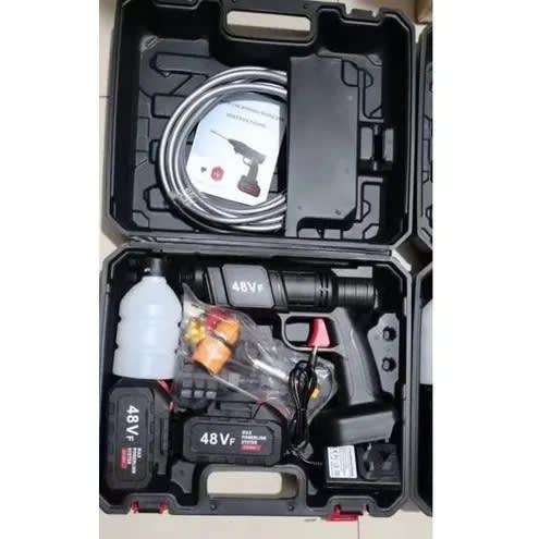 Double Battery Rechargeable Cordless High Pressure Multi-purpose Car Washer - 48vh - 15000mah