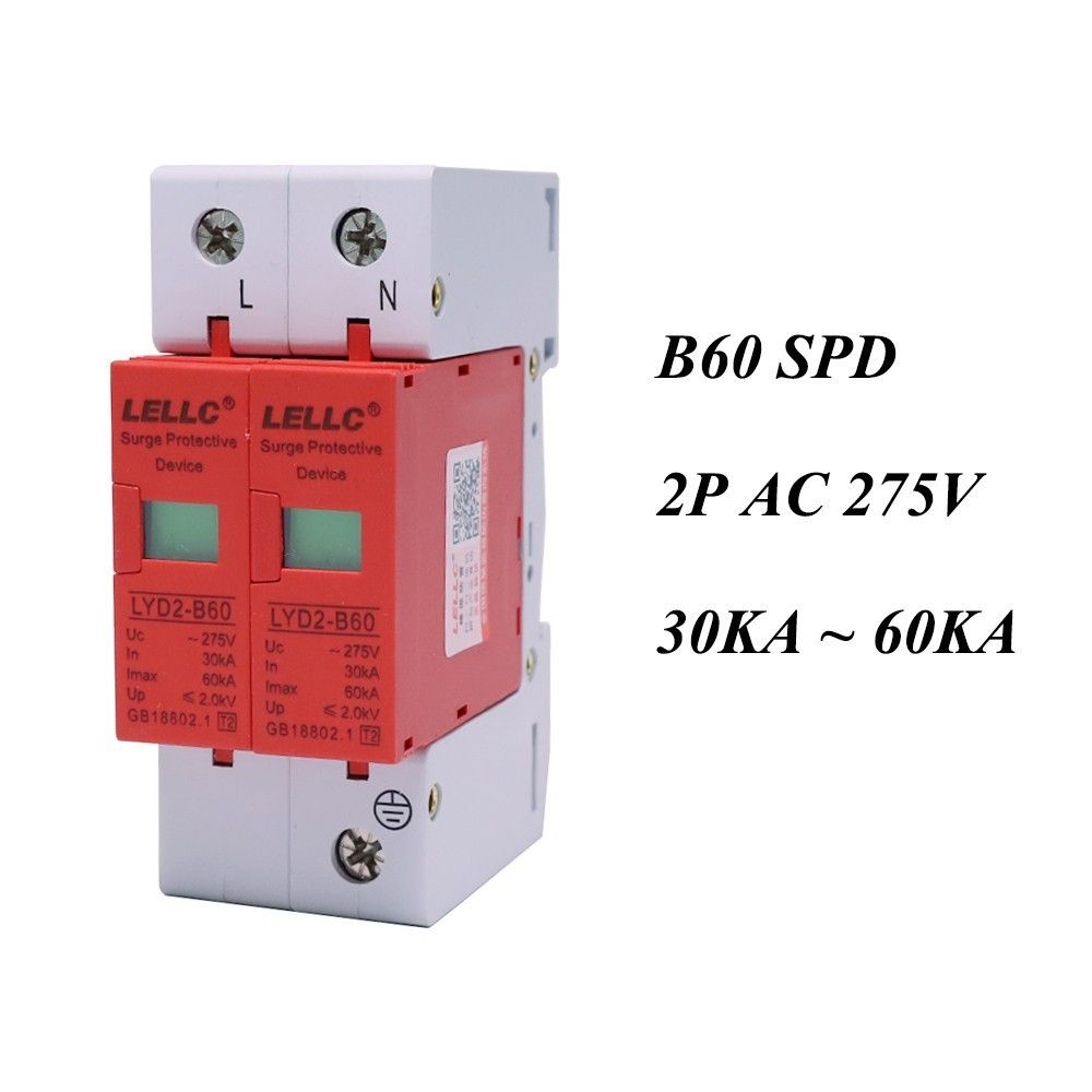 Surge AC SPD ~275V House 30KA~60KA B60-2P Protector