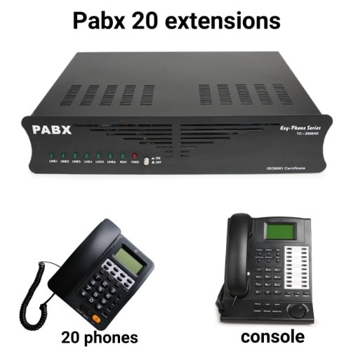 Pabx 20 Extensions Wired Intercom Bundle Package With Console.