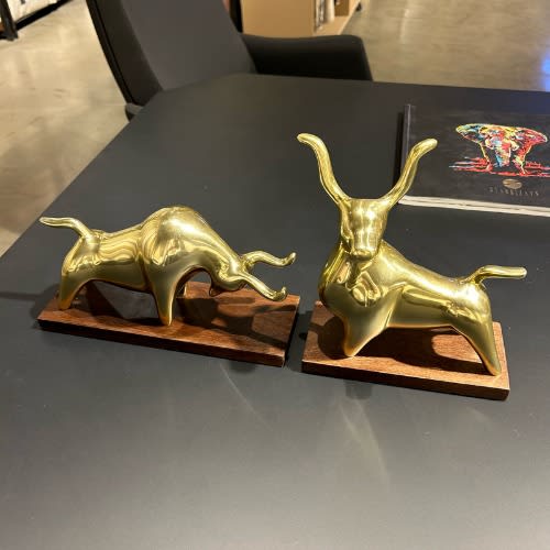 Vento Furniture Bookend Set Of 2 Bulls Trinket