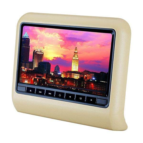 9 Inch HD LCD Car Head Rest Car Head Pillow Plug-in Type DVD Display Khaki Khaki (Khaki)