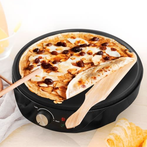 Electric Pizza Maker And Grill Griddle - Adjustable Heat Control - 1000W