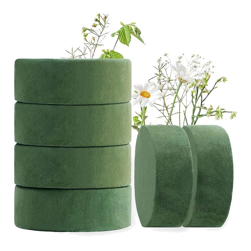 6 Pcs Round Floral Foam Blocks,4.72 Inch For Artificial