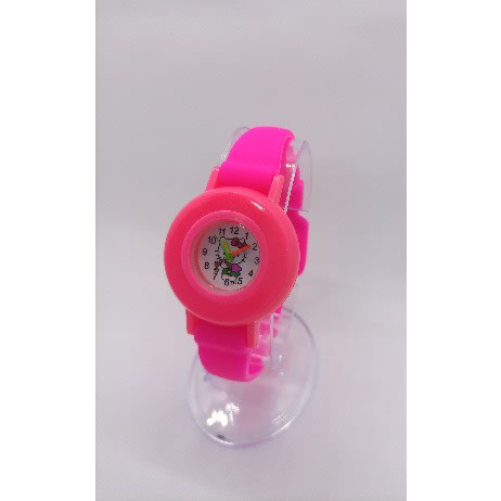 Analog Silicone Watch - Hello Kitty Cartoon Character - Fuchsia Pink