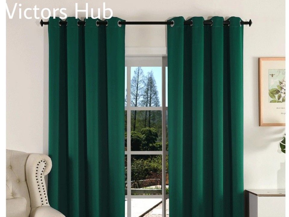 7.5ft. By 7.5ft. High Quality Plain Curtain -Green