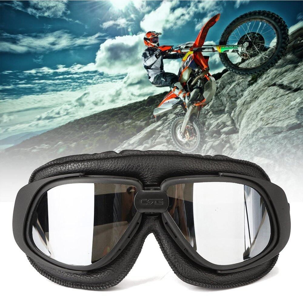 Motorcycle Motorbike Bike Eye Protection Glasses Silver Lens Silver Lenses