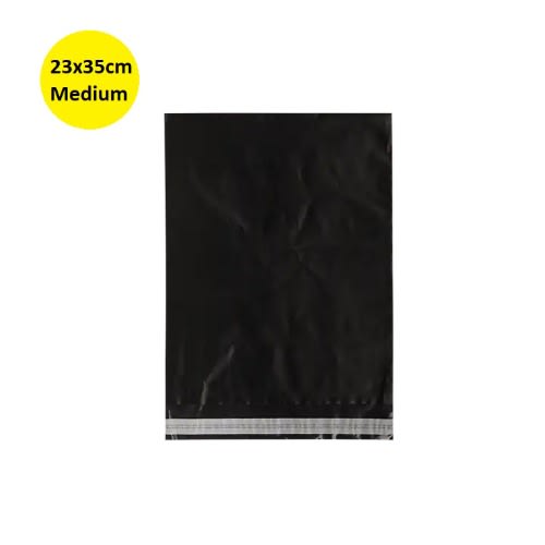 Medium Poly Mailer Self-seal Adhesive Courier Bags 23x35cm - 50pcs Black