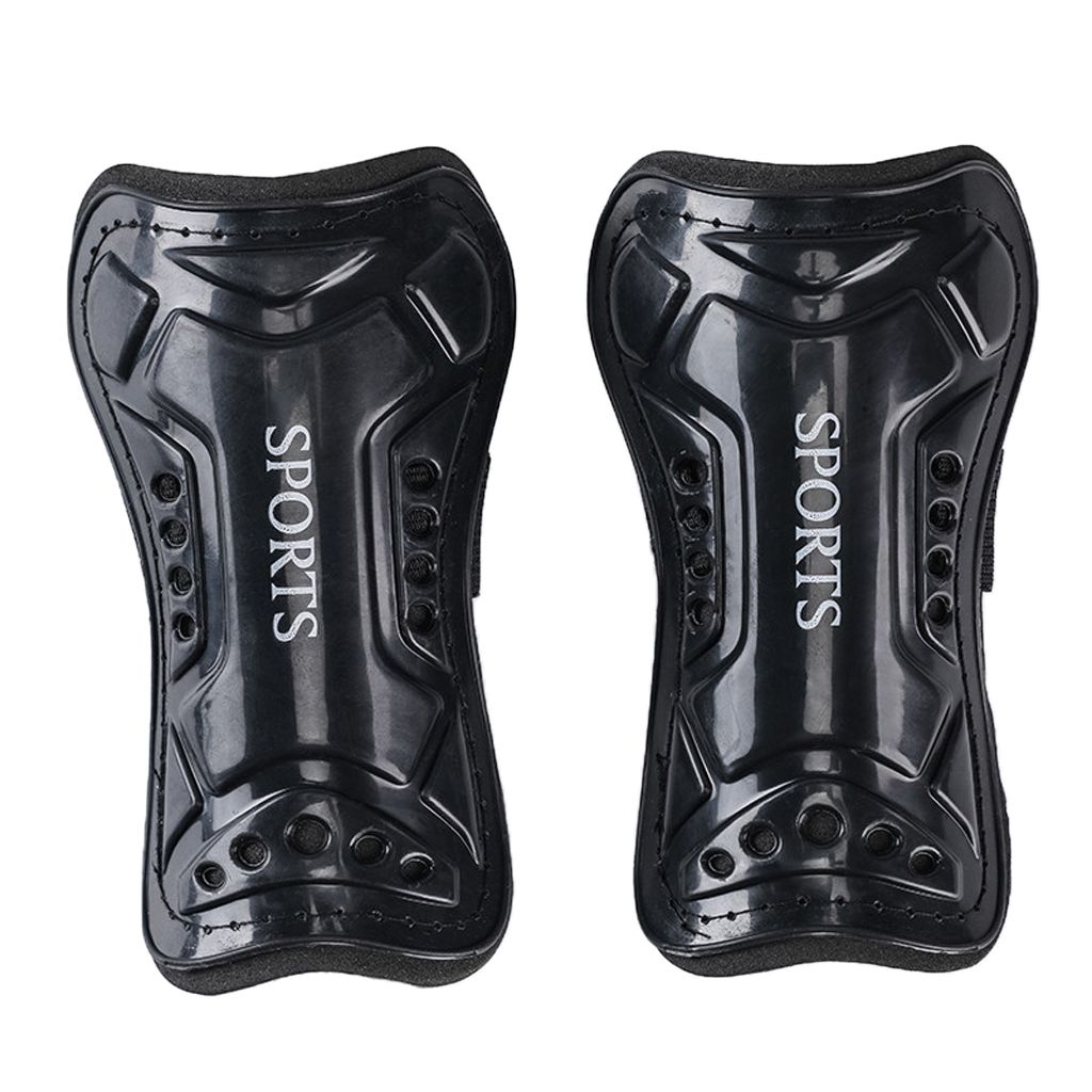 1 Pair Football Shin Pads Soccer Guards Sports Leg Protector Black