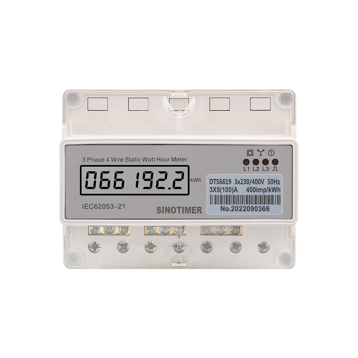 Din Rail Three Phase 4 Wires Electricity Meter Digital Wattmeter Electric Consumption Meter KWH 100A Watt Power Meter