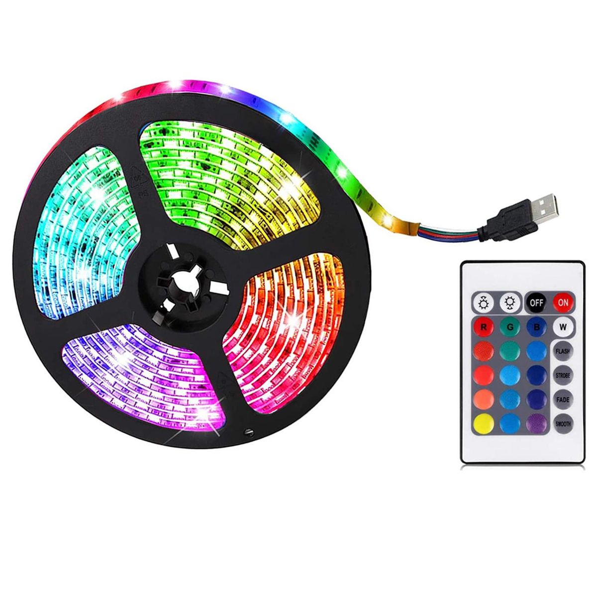 LED Lights for TV PC Gaming Monitor TV LED Backlight Remote Control Colors Changing LED Light Strip USB Powered TV Lights RGB Multicolor Light Strips for Rooms Party Bar Decoration Waterproof