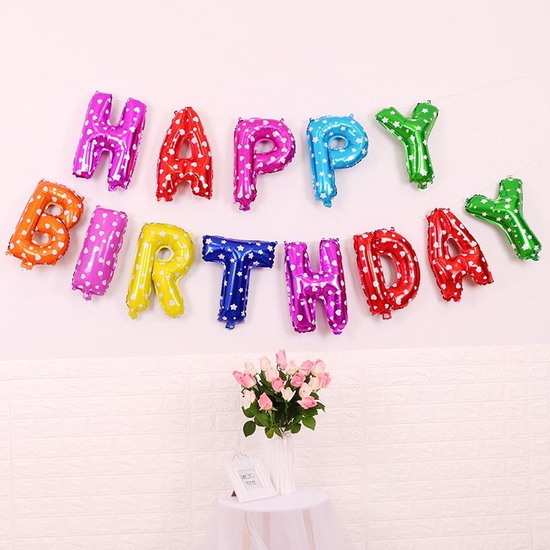 2 PCS Happy Birthday Letter Balloon-Classic Color