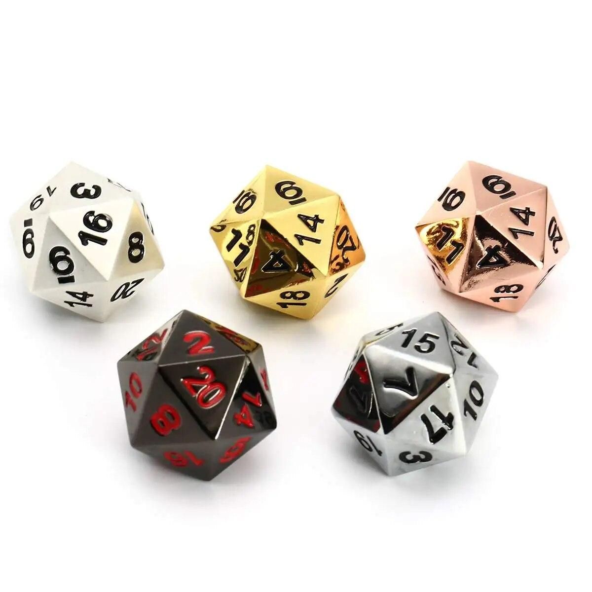 5Pcs Zinc Alloy Polyhedral Dice Kit Children Math Number Learning Digital Dice Toy RPG Dices For Dungeons Dragons MTG Game Props