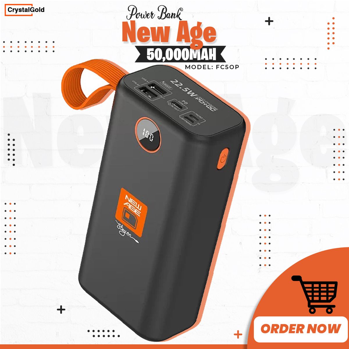 50000mA FC50P POWER BANK FAST CHARGE TYPE C INPUT