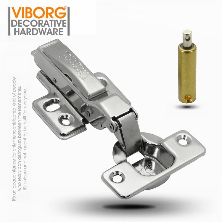 (2 Pieces) VIBORG 304 Stainless Steel Soft Close Self Closing Kitchen Cabinet Hinge Cupboard Wardrobe Door Hinges