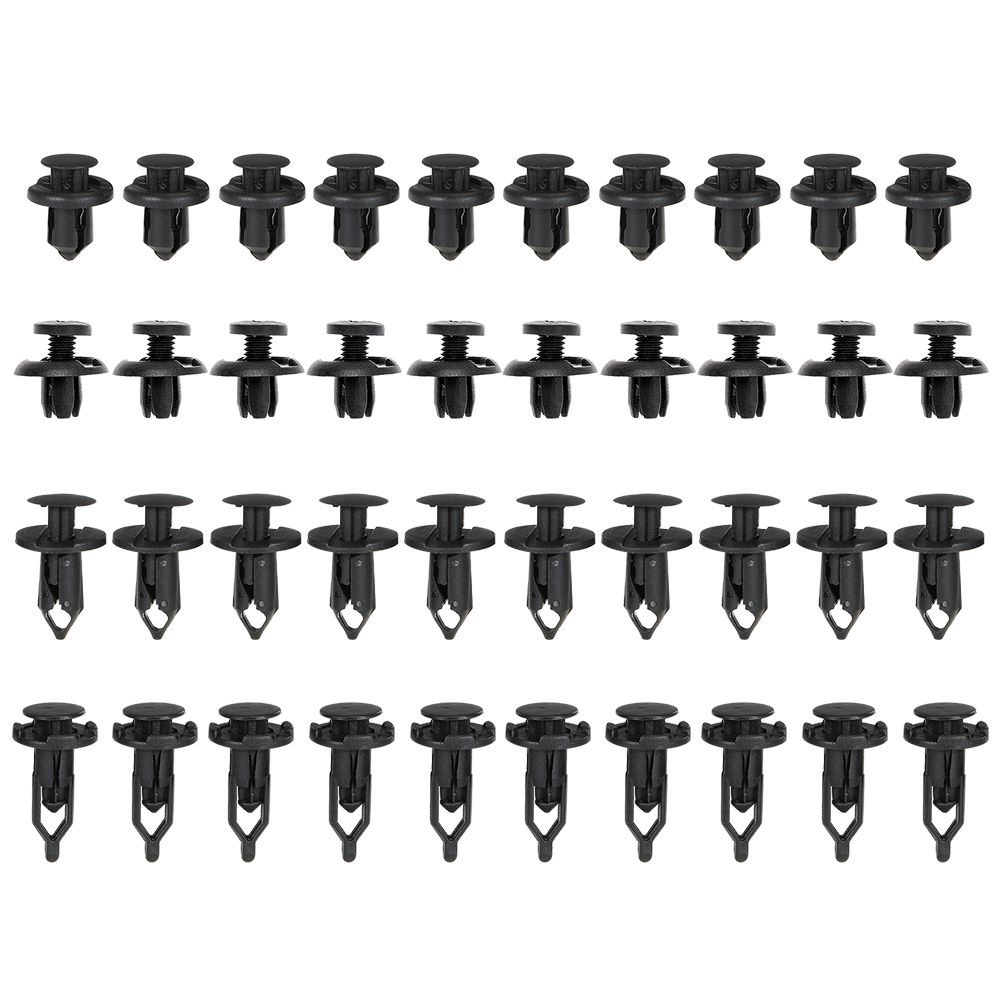 40Pcs Car Rivet Fastener Retainer Push Pin Body Bumper Rivet